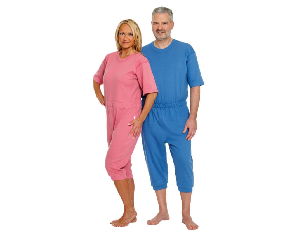 Suprima Pflegeoverall Kurz - Für Senioren & Pflege - Beinreißverschluss - Größe XL